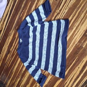 Navy and white sweater